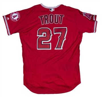 2017 Mike Trout Game Used & Photo Matched LA Angels Home Alternate Jersey Matched to 8/5 & 8/6/17-Used For 190th Career HR & 999th Career Hit! (Resolution, MLB Authenticated, & Anderson Authentics)